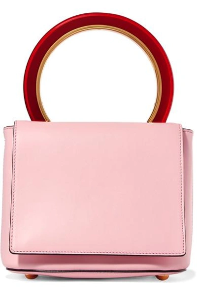 Shop Marni Pannier Leather Shoulder Bag In Blush