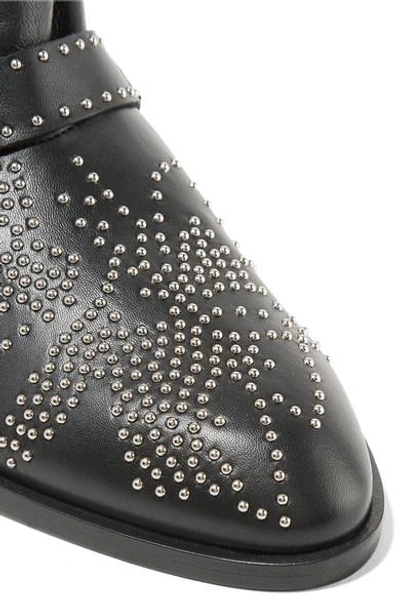 Shop Chloé Susanna Studded Leather Ankle Boots In Black