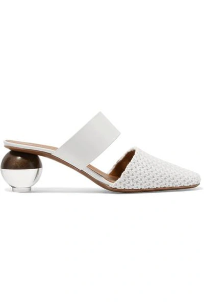 Shop Neous Masdevallia Leather And Crochet Mules In White