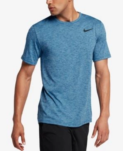 Shop Nike Men's Breathe Hyper Dry Training Top In Polarized Blue