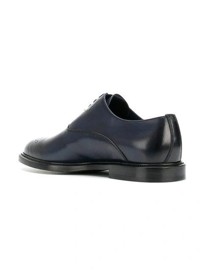 Shop Dolce & Gabbana Brogue Detail Derby Shoes - Blue