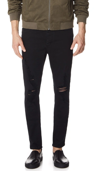 Shop Zanerobe Joe Blow Denim Jeans In Black Shred