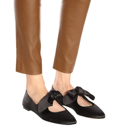 Shop The Row Elodie Satin Ballerinas In Black