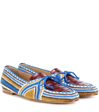 Shop Gabriela Hearst Hays Crocheted Loafers In Multicoloured