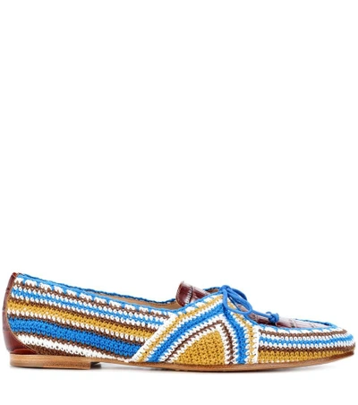 Shop Gabriela Hearst Hays Crocheted Loafers In Multicoloured