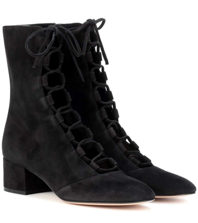 Shop Gianvito Rossi Exclusive To Mytheresa.com - Delia Suede Ankle Boots In Black