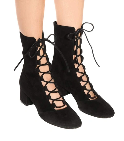 Shop Gianvito Rossi Exclusive To Mytheresa.com - Delia Suede Ankle Boots In Black