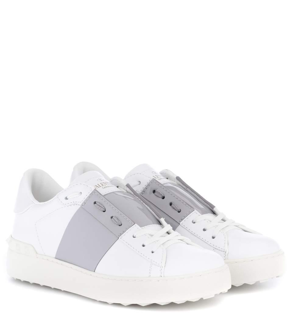valentino open low top patent sneaker