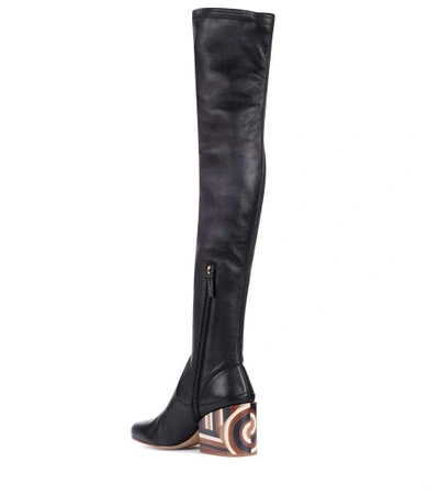 Shop Gabriela Hearst Catlett Over-the-knee Leather Boots In Black