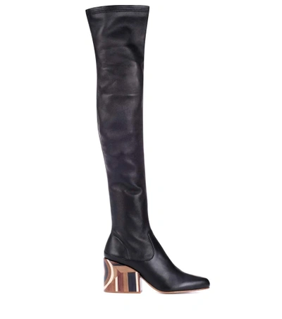Shop Gabriela Hearst Catlett Over-the-knee Leather Boots In Black