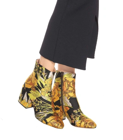 Shop Dries Van Noten Jacquard Ankle Boots In Multicoloured