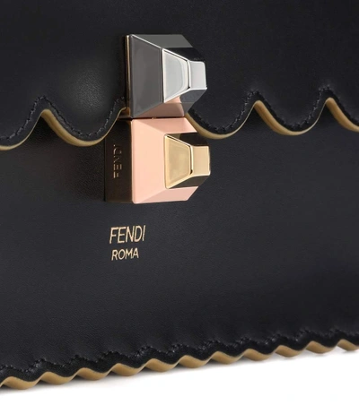 Shop Fendi Kan I Leather Shoulder Bag In Black
