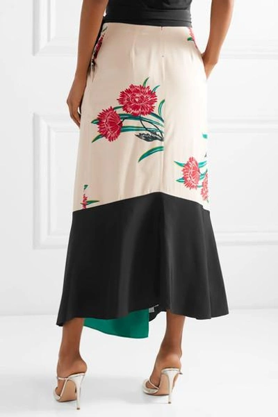 Shop Diane Von Furstenberg Printed Silk Wrap Midi Skirt In Us0