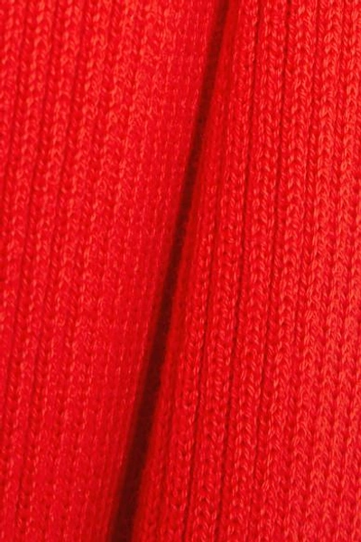 Shop Mara Hoffman Vita Ribbed Organic Cotton Midi Dress In Red
