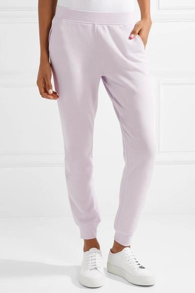 Shop Atm Anthony Thomas Melillo French Cotton-terry Track Pants In Lavender