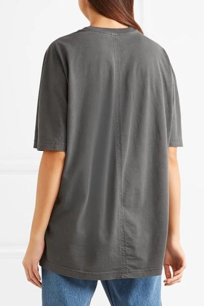 Shop Balenciaga Oversized Printed Cotton-jersey T-shirt In Black