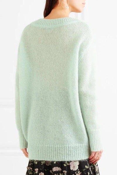 Shop Temperley London Iron Mohair-blend Sweater In Mint