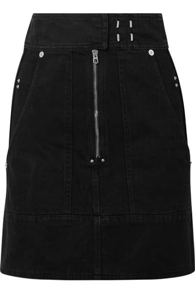 Shop Isabel Marant Natalia Denim Mini Skirt In Black