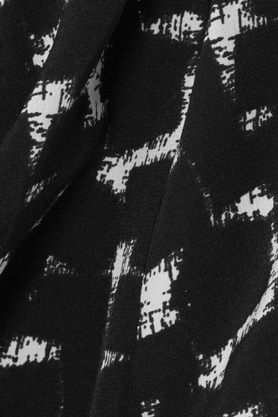 Shop Marni Gothica Printed Silk Crepe De Chine Wide-leg Pants In Black