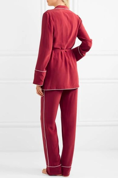 Shop Equipment Theron Washed-silk Pajama Set In Claret