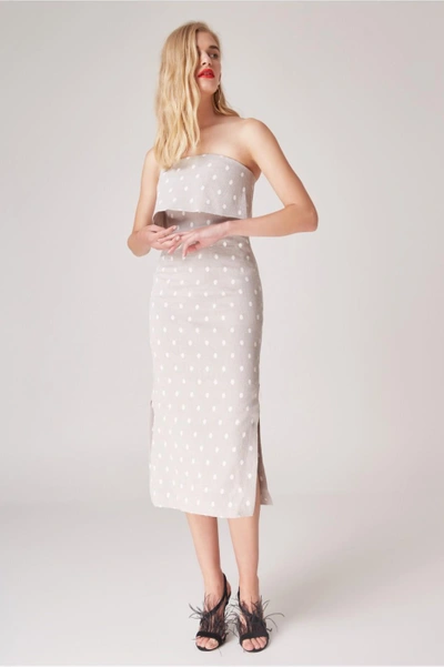 Shop C/meo Collective Love Like This Dress In Grey W Ivory Spot