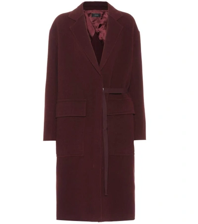 Shop Joseph Wool And Cashmere Coat In Purple