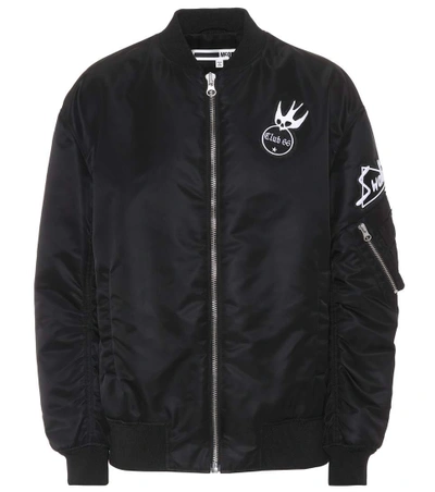 Shop Mcq By Alexander Mcqueen Embroidered Bomber Jacket In Black
