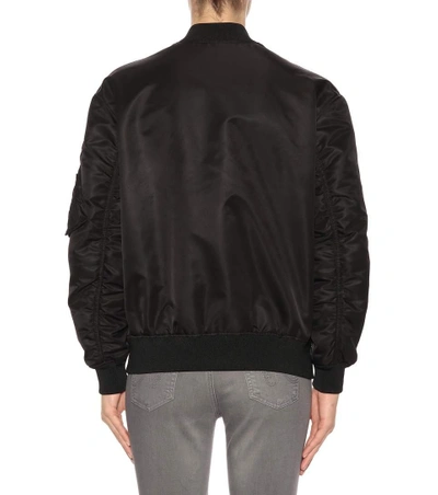 Shop Mcq By Alexander Mcqueen Embroidered Bomber Jacket In Black