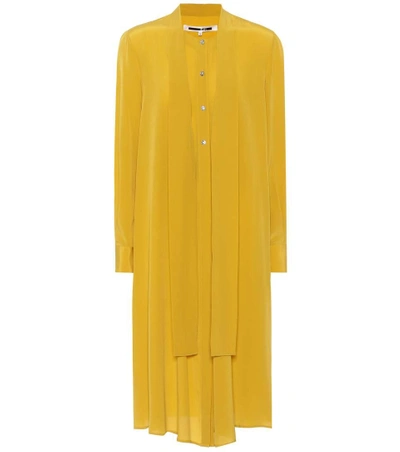 Shop Mcq By Alexander Mcqueen Silk Dress In Yellow