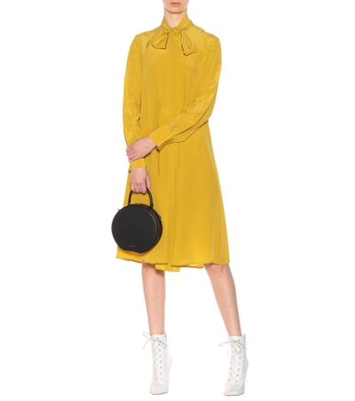 Shop Mcq By Alexander Mcqueen Silk Dress In Yellow