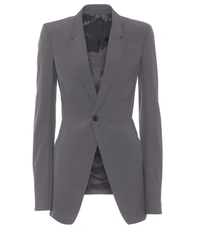 Shop Rick Owens Wool-blend Blazer In Grey