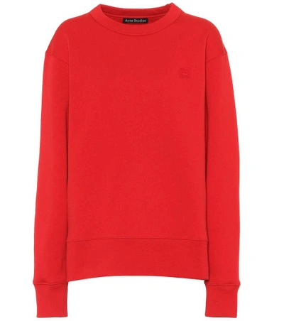 Shop Acne Studios Fairview Face Cotton Sweatshirt In Red