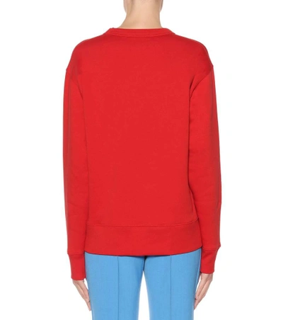 Shop Acne Studios Fairview Face Cotton Sweatshirt In Red