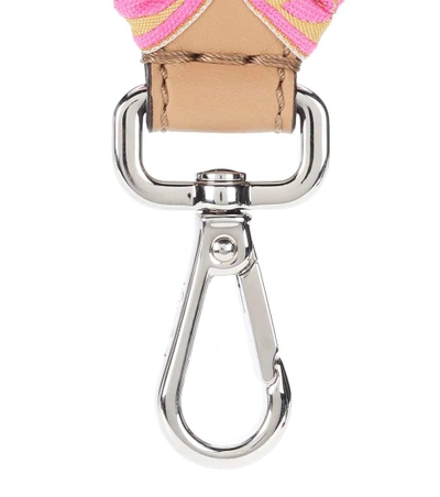 Shop Fendi Lace-up Leather Bag Strap In Pink