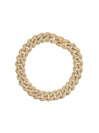 Shop Shay Yellow Gold Essential Link Bracelet With White Diamonds In Metallic