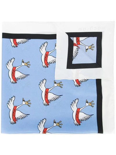 Shop Macgraw Swan Print Scarf In White
