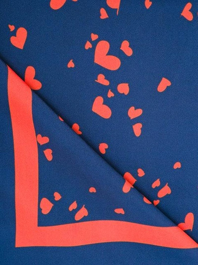 Shop Macgraw Heart Print Scarf In Blue