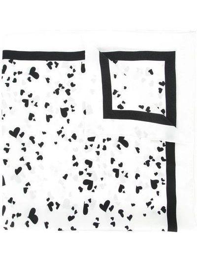 Shop Macgraw Heart Print Scarf In White