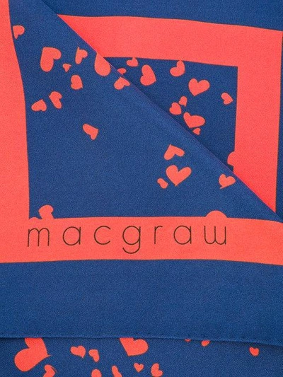 Shop Macgraw Heart Print Neck Tie In Blue