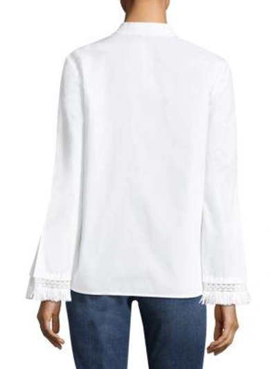 Shop Tory Burch Sophie Fringe Top In White