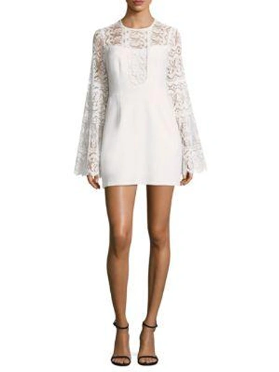 Shop Nanette Lepore Spanish Dancer Lace Bell-sleeve Dress In White