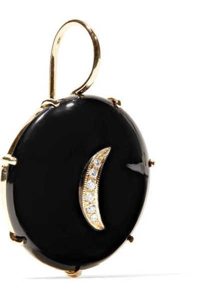 Shop Andrea Fohrman 14-karat Gold, Onyx And Diamond Earrings