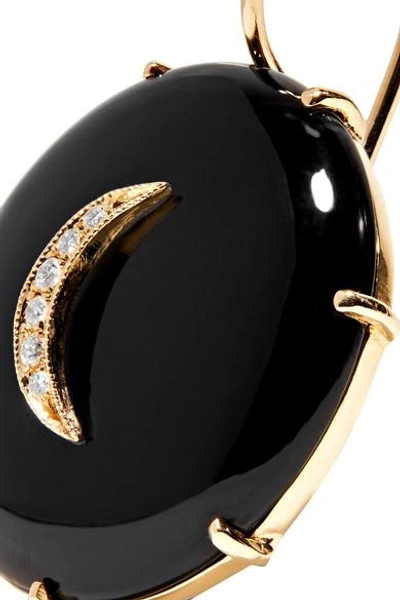 Shop Andrea Fohrman 14-karat Gold, Onyx And Diamond Earrings