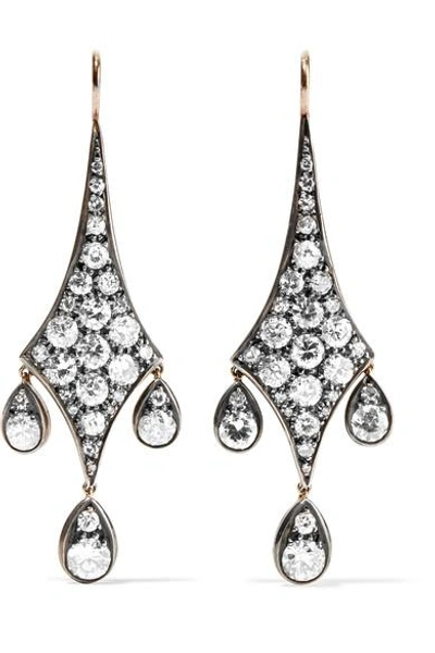 Shop Fred Leighton Collection 18-karat Gold, Silver And Diamond Earrings