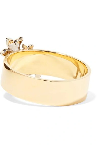 Shop Foundrae Cuban Id 18-karat Gold Diamond Ring