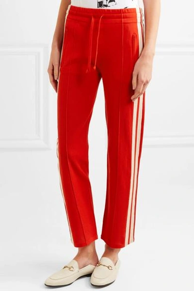 Shop Isabel Marant Étoile Dobbs Striped Jersey Track Pants In Red