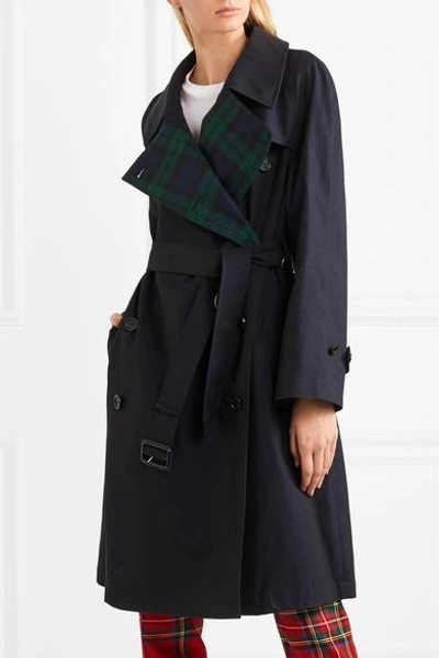 Shop Burberry The Charwood Cotton-gabardine Trench Coat In Navy