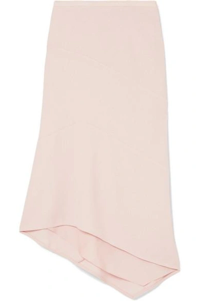 Shop Narciso Rodriguez Asymmetric Basketweave Wool Midi Skirt In Pink