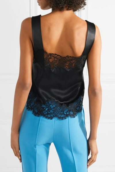Shop Givenchy Lace-trimmed Silk-charmeuse Camisole