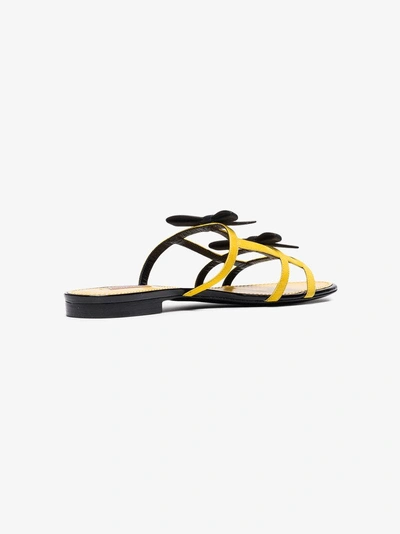 Shop Fabrizio Viti Suede City Bow Sandals In Yellow&orange